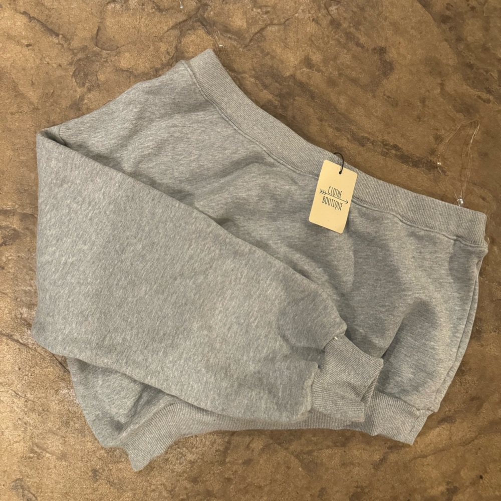 Clothe Boutique Gray One Shoulder Sweater